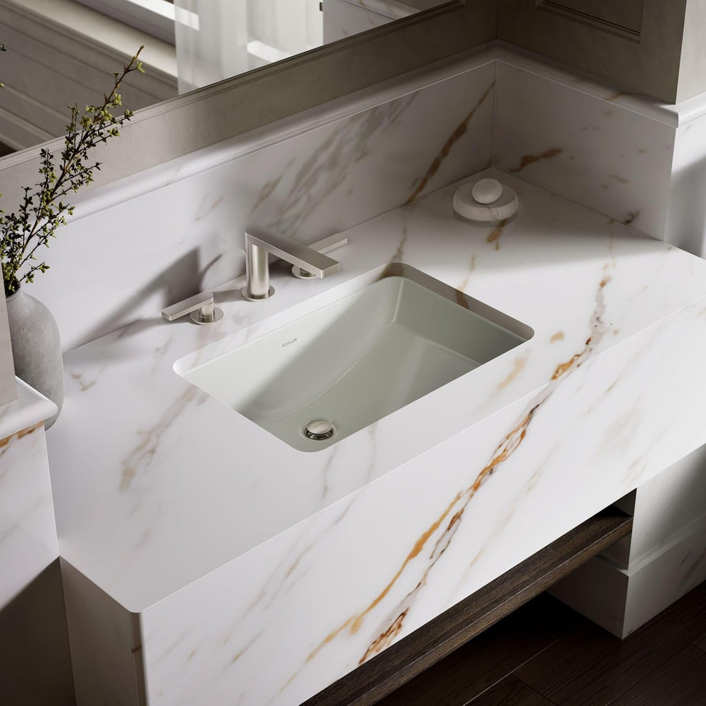 Kohler K-2214-NY 1-Bowl Undermount Bathroom Sink w/Overflow Dune