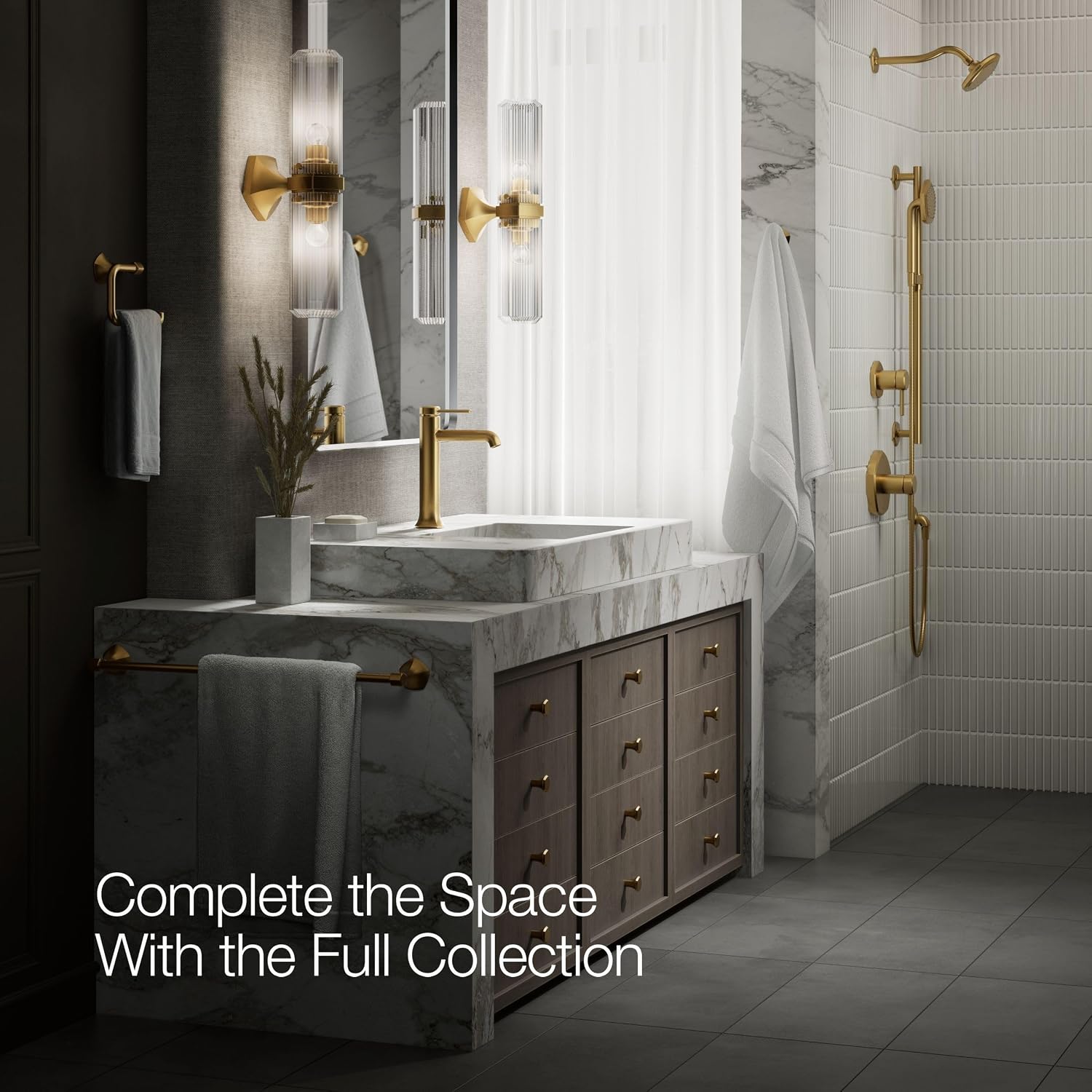 Kohler 27003-4-2MB Occasion® Tall Single-Handle Bathroom Sink Faucet, 1.2 gpm, Vibrant Brushed Moderne Brass