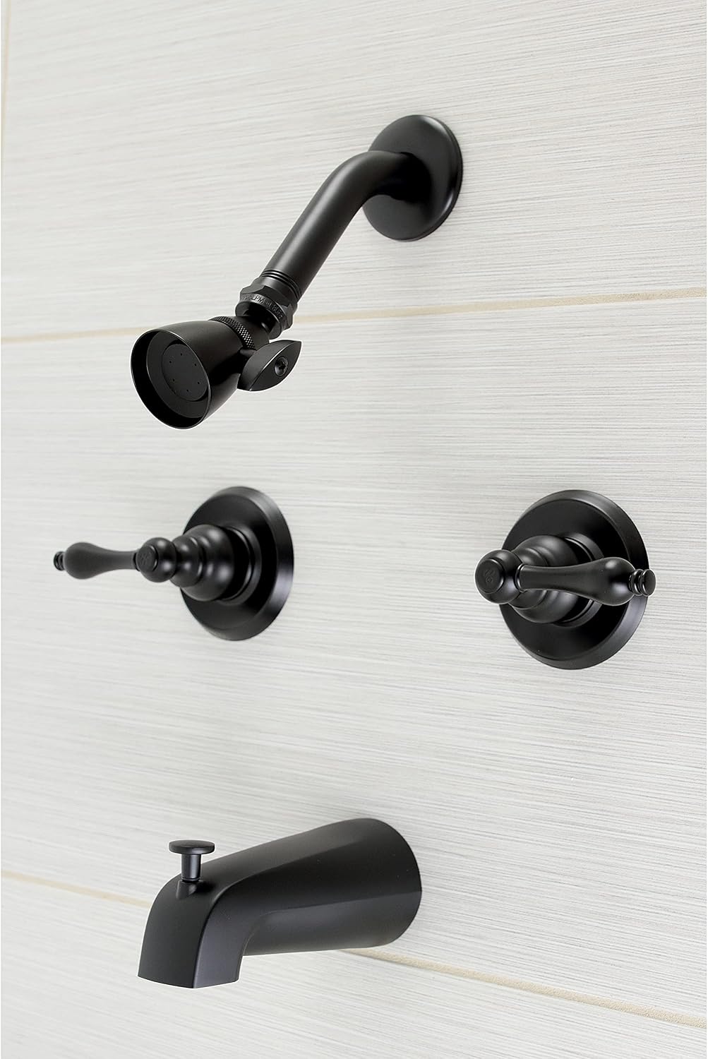 Kingston Brass KB240AL Victorian Double-Handle Tub and Shower Faucet in Matte Black