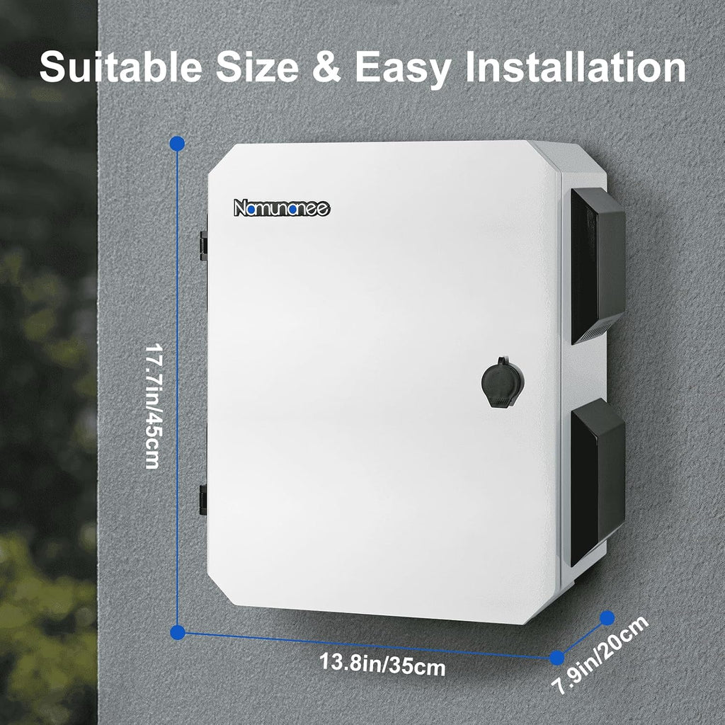 Outdoor Electrical Box, Cold-Rolled Steel Plate, Aluminum Alloy Back Beam, One-Piece Ventilation Design, IP65 Waterproof, Wall/Pole Mounted (17.7' x 13.8' x 7.9')