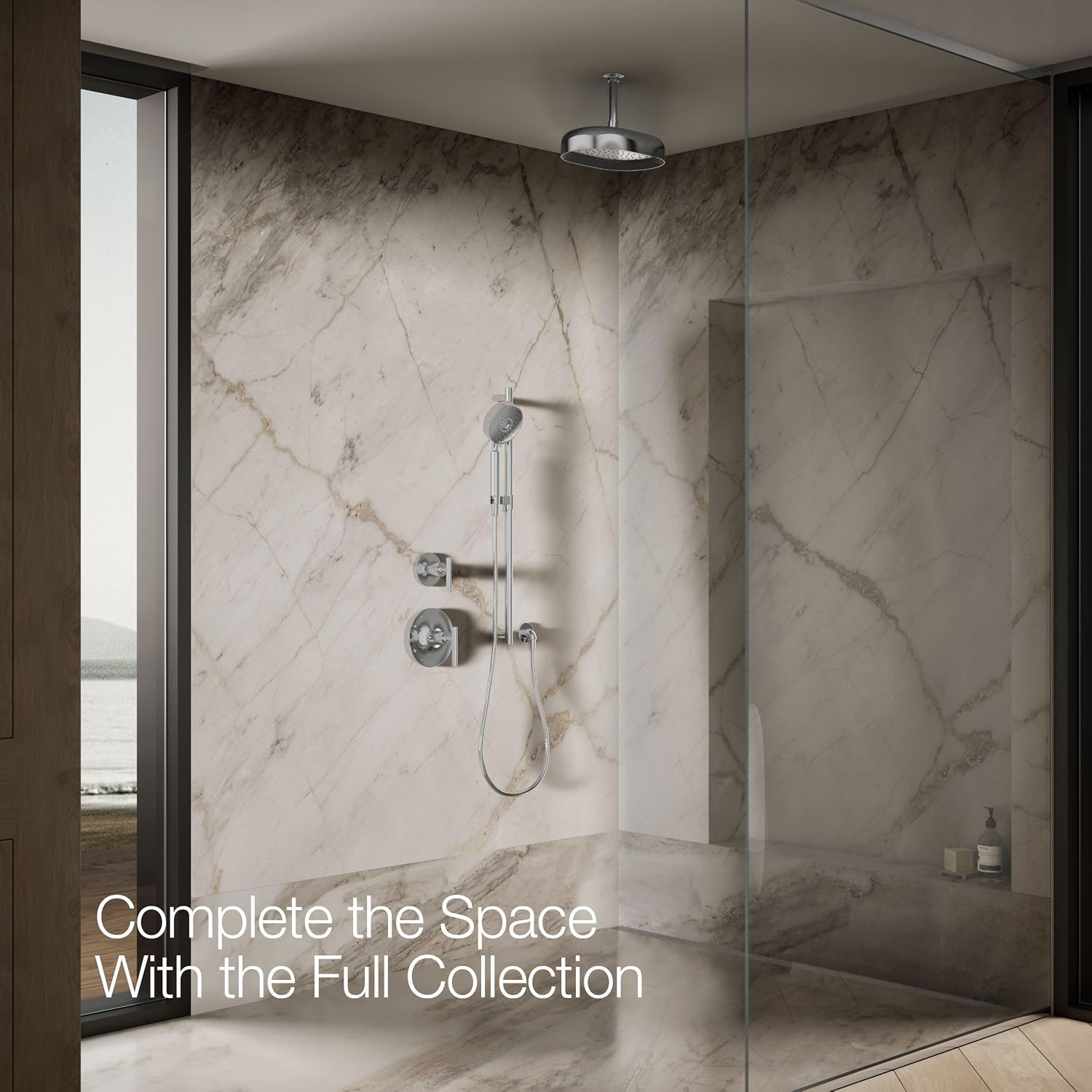 Kohler 26293-CP Statement® Oblong 12' single-function rainhead, 2.5 gpm, Polished Chrome