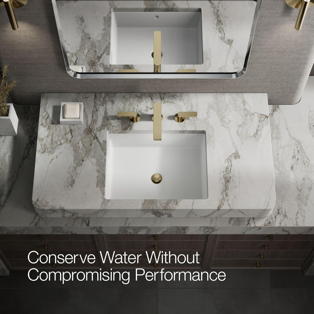 Kohler 73060-4-AF Composed® Widespread Bathroom Sink Faucet with Lever Handles, 1.2 gpm, Vibrant French Gold
