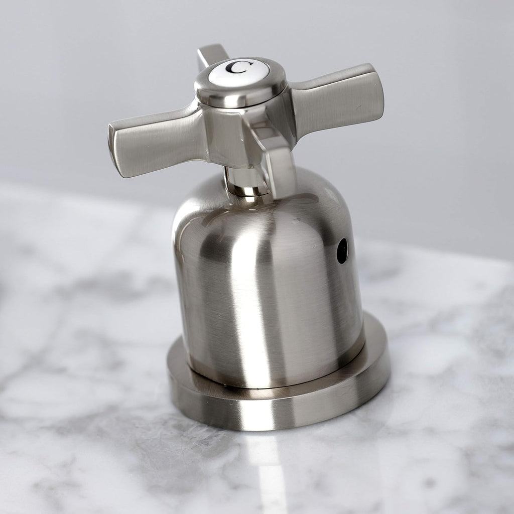 Kingston Brass FSC8938ZX Millennium Widespread Bathroom Faucet with Pop-Up Drain, Brushed Nickel