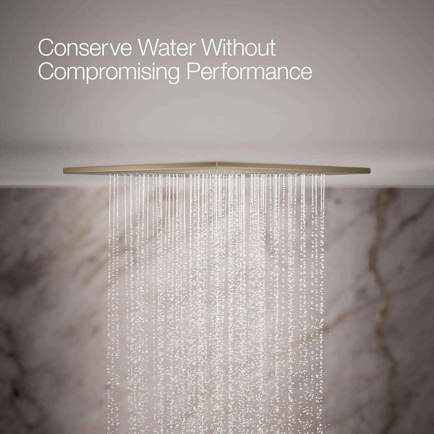 Kohler 98740-BV WaterTile® Rain Overhead shower panel with four 22-nozzle sprayheads, Vibrant Brushed Bronze