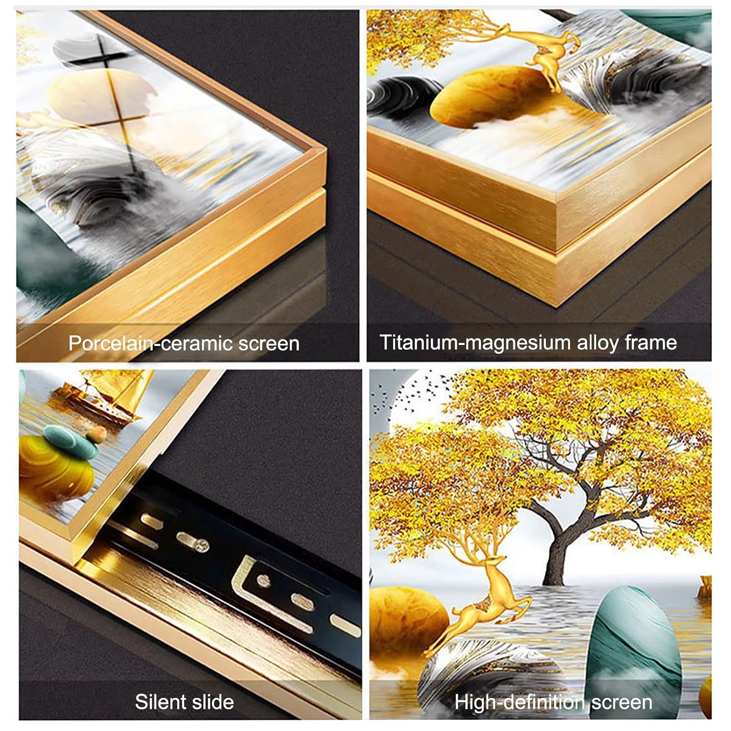 Decorative Fuse Box Covers, Wall Mounted Electrical Panel Cover, Electric Meter Box Decorative Painting, for Home, Living Room Office Art Picture(Black 2,40 * 60cm/16 * 24in)