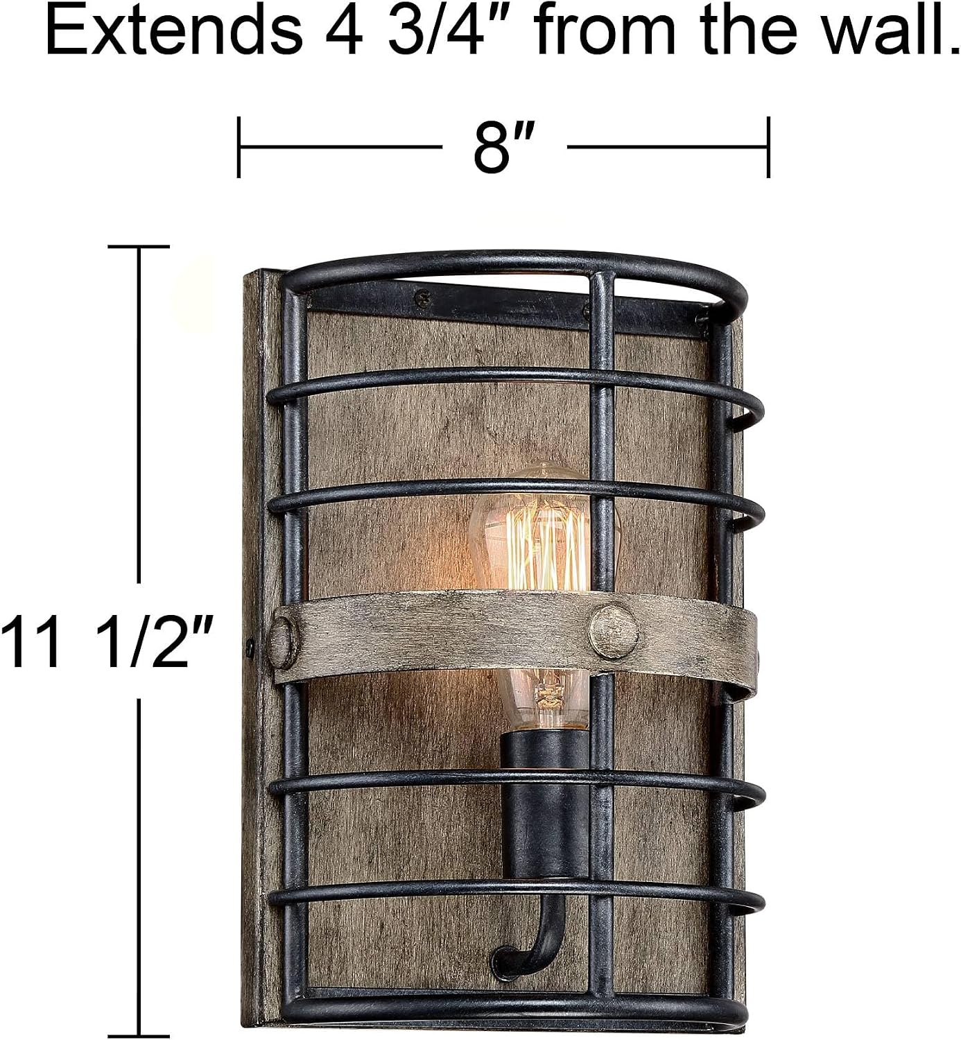 Franklin Iron Works Lexi Farmhouse Rustic Wall Light Sconces Set of 2 Oil Rubbed Bronze Brown Hardwired 8' Fixture Metal Cage for Bedroom Bathroom Vanity Living Room Hallway Dining Kitchen House