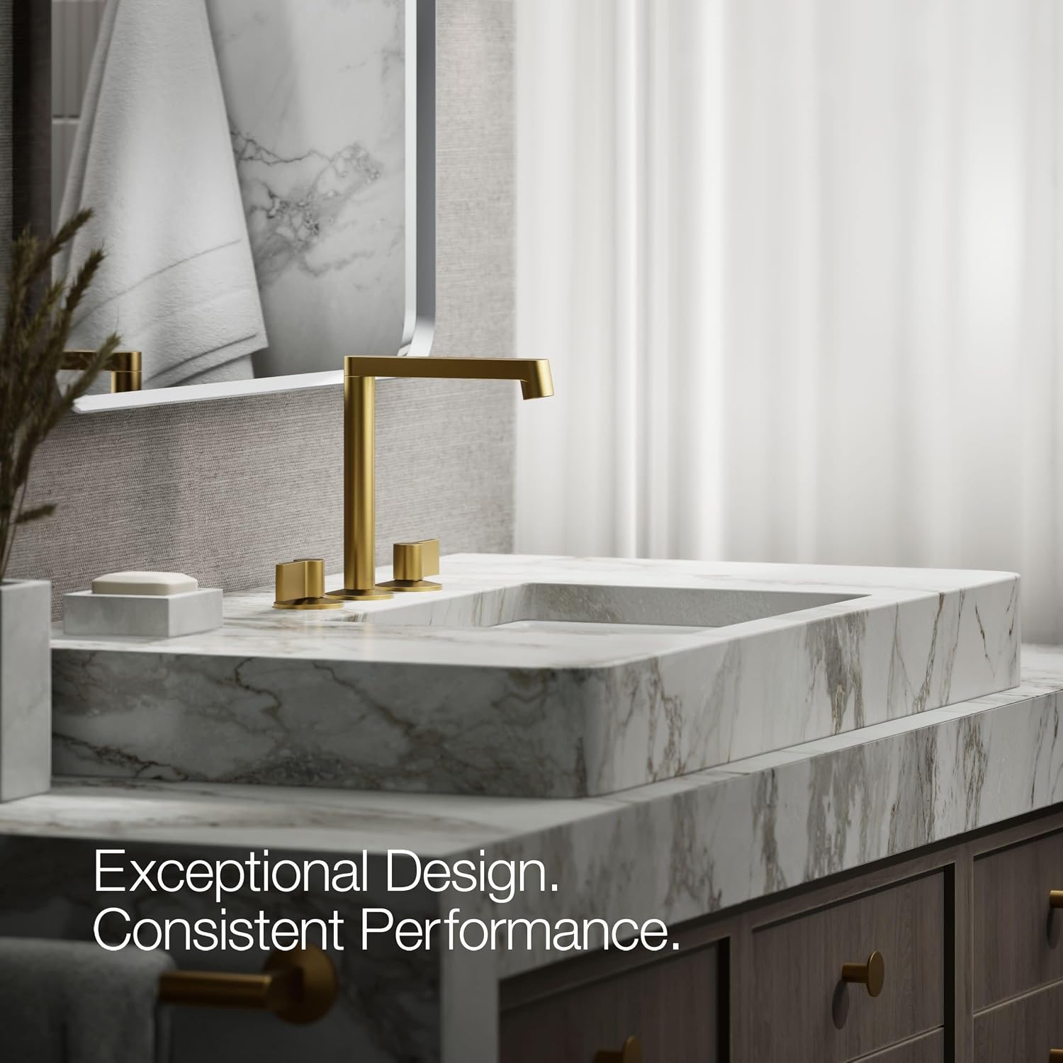 Kohler 77974-4-2MB Components Plumbing Fixtures, Vibrant Brushed Moderne Brass