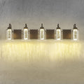 zeyu 25W LED Bathroom Lights, 5-Light Vanity Lighting Fixtures for Bathroom with 5 Color Modes, Oil Rubbed Bronze Finish with Crystal Bubble and Clear Glass, ZSL72B-5W LED ORB-1