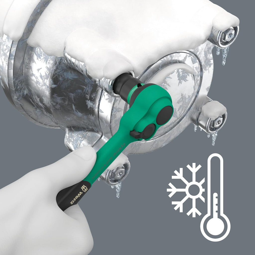WERA - 05005530001-8100 SB 12 Zyklop Comfort Ratchet Set, reversing Lever, 3/8' Drive, Metric, 16 Pieces