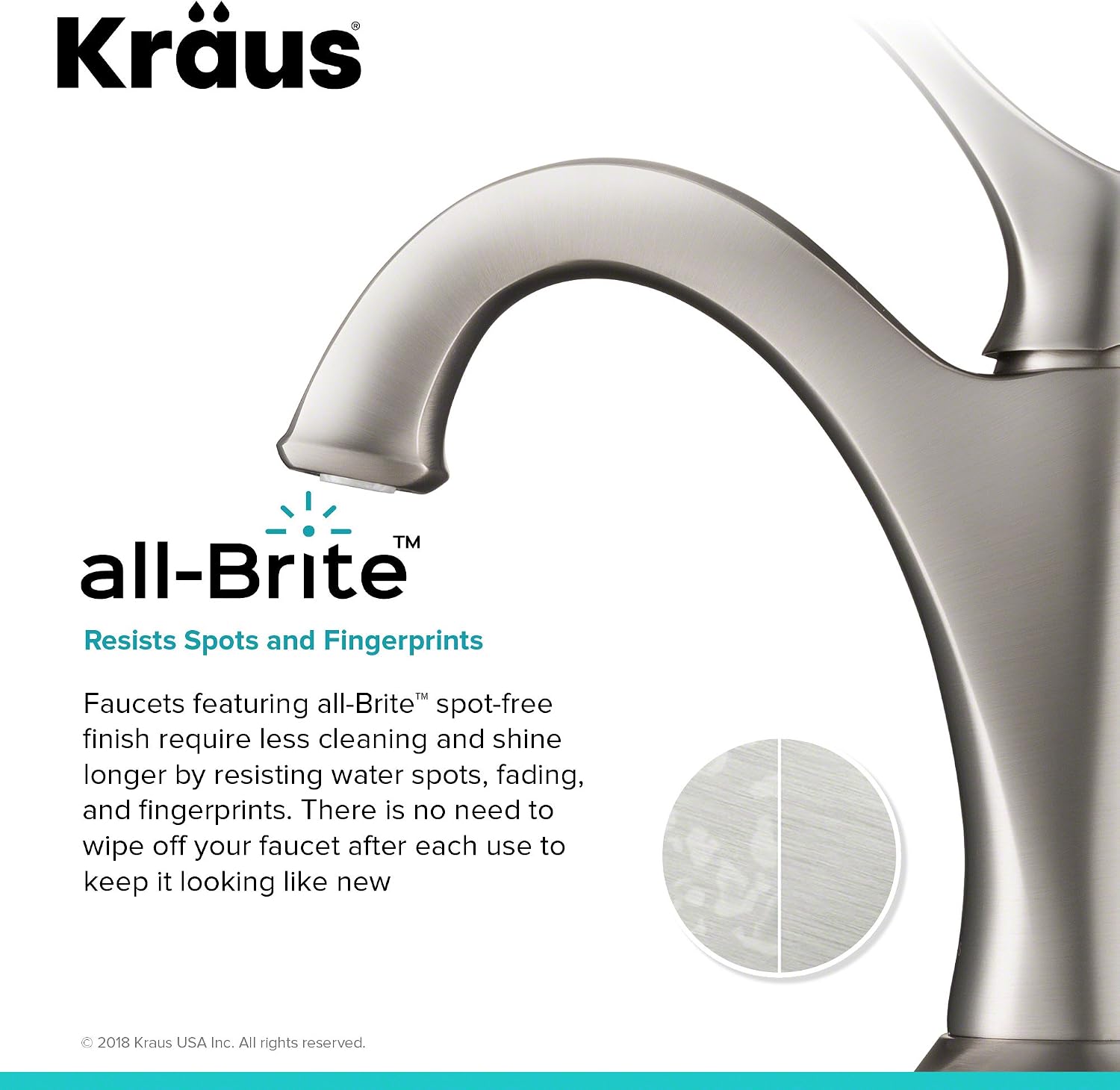 KRAUS KBF-1201SFS Arlo Single Handle Basin Bathroom Faucet with Lift Rod Drain and Deck Plate, Spot-Free All-Brite Stainless Steel (2-Pack)