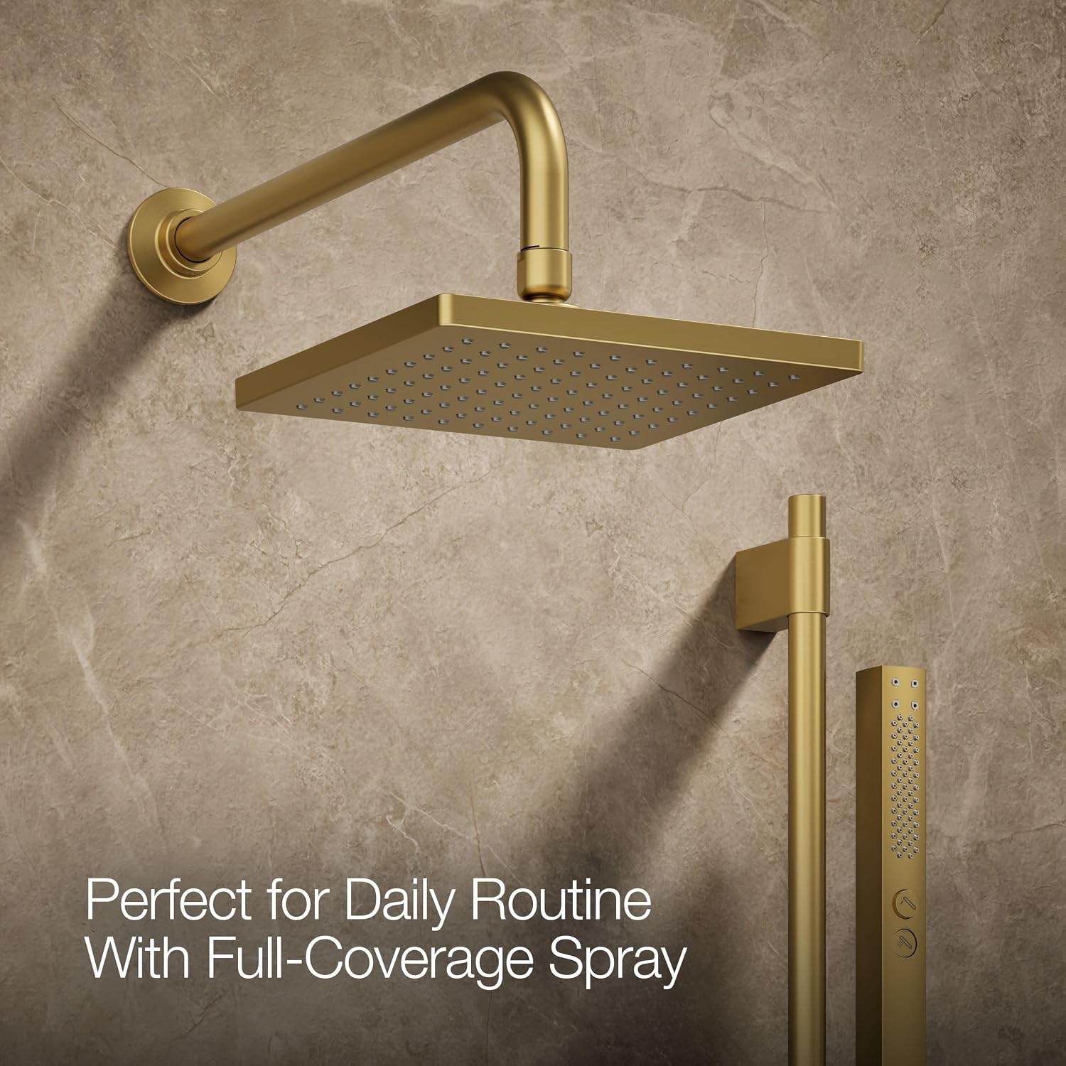 Kohler K-26273-G-2MB Honesty Shower Kit with Showerhead, Handshower, and Trim, 1.75 gpm, Vibrant Brushed Moderne Brass
