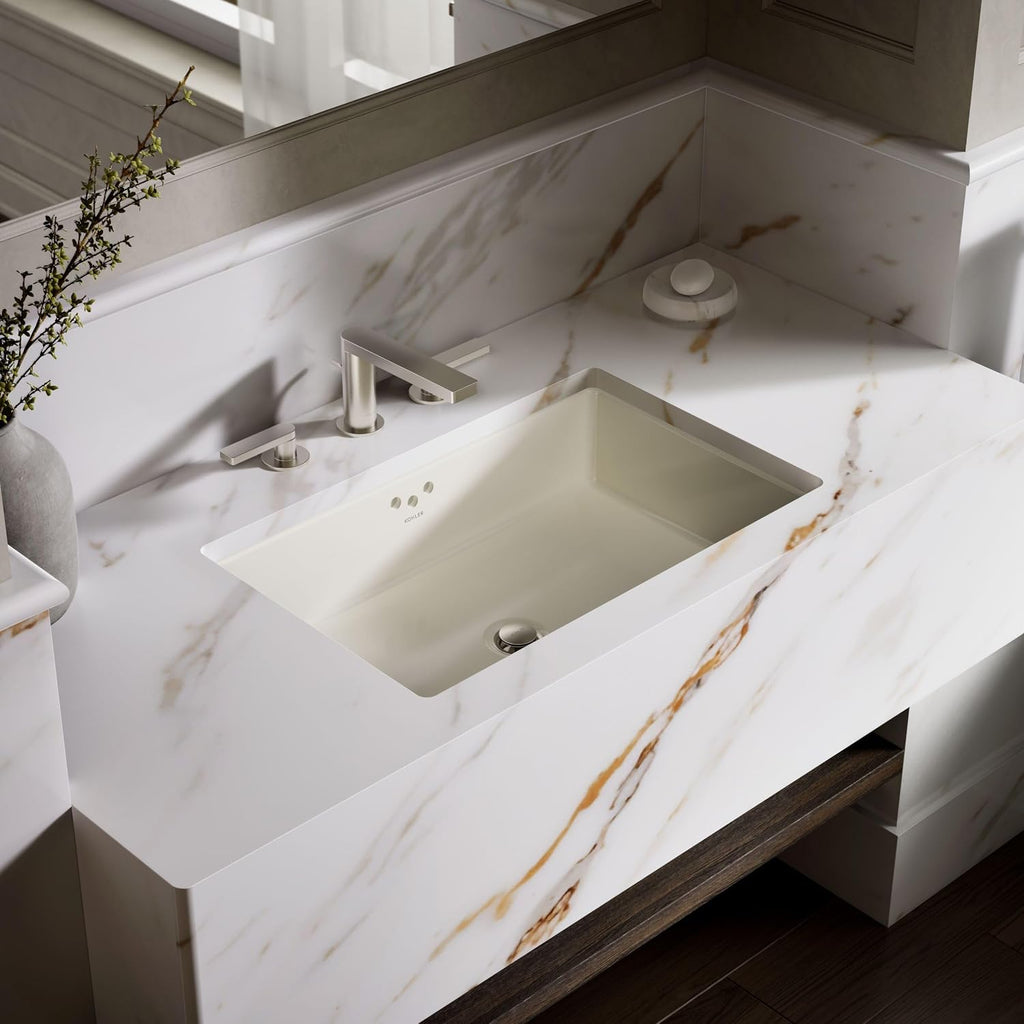 KOHLER K-2297-96 Kathryn Undercounter Bathroom Sink, Biscuit