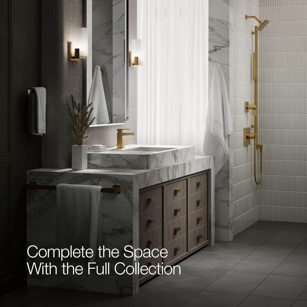 Kohler K-37889-4-2MB Honesty® Single-Handle Bathroom Sink Faucet, Bathroom Faucets, 1.2 GPM, Vibrant Brushed Moderne Brass