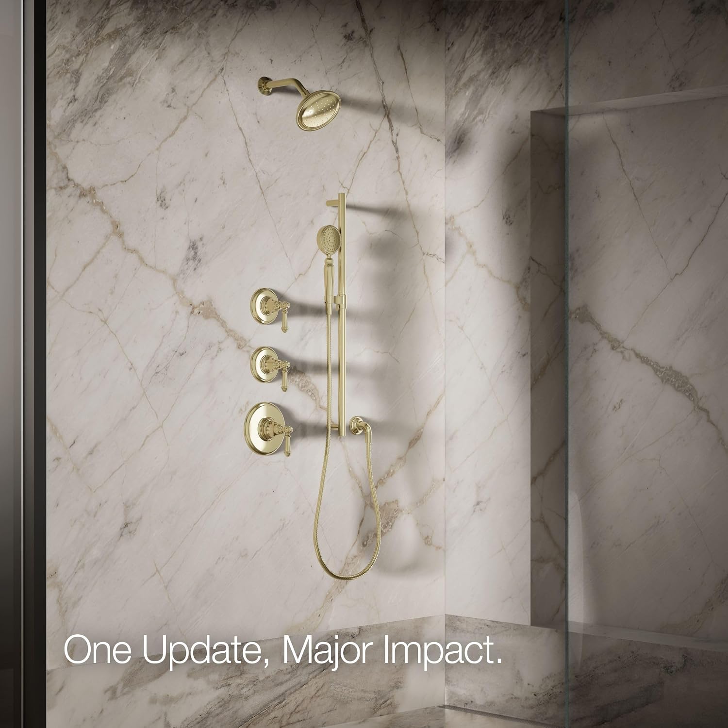 Kohler 72774-G-AF Artifacts® Single-function showerhead, 1.75 gpm, Vibrant French Gold
