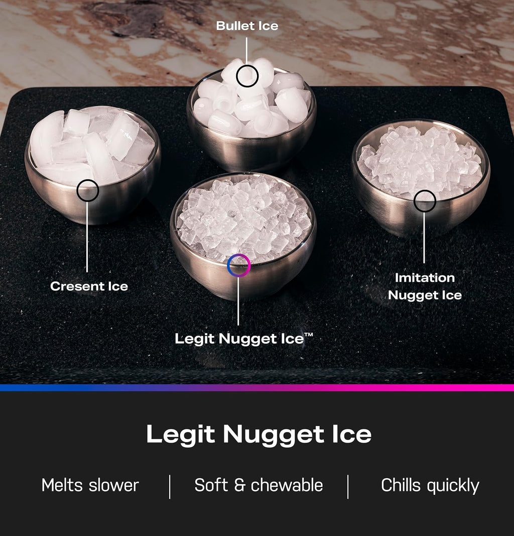 GE Profile Opal 2.0 XL with 1 Gallon Tank, Chewable Crunchable Countertop Nugget Ice Maker, Scoop included, 38 lbs in 24 hours, Pellet Ice Machine with WiFi & Smart Connected, Stainless Steel