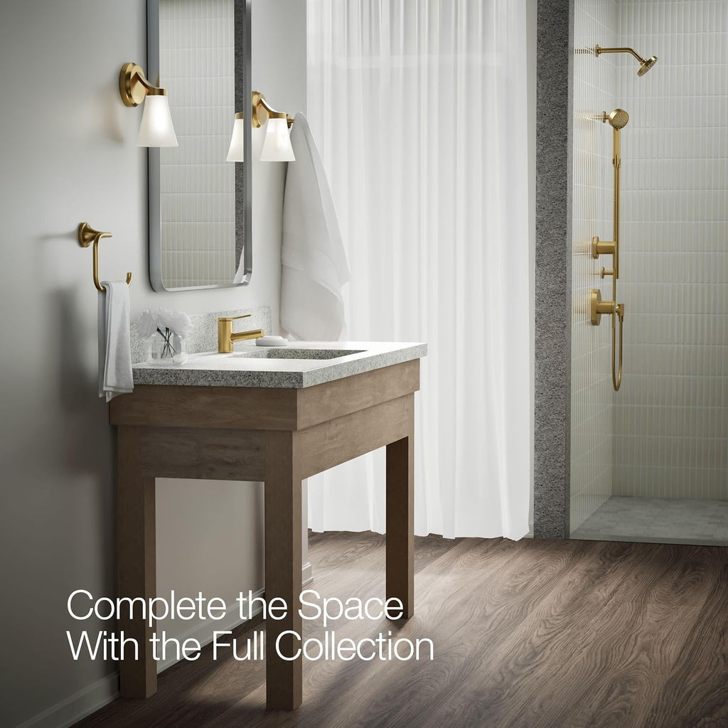 KOHLER K-33590-4K-2MB Elate® Short Single-Handle Bathroom Sink Faucet, Single-Handle Bathroom Faucets, 1.0 GPM, Vibrant Brushed Moderne Brass