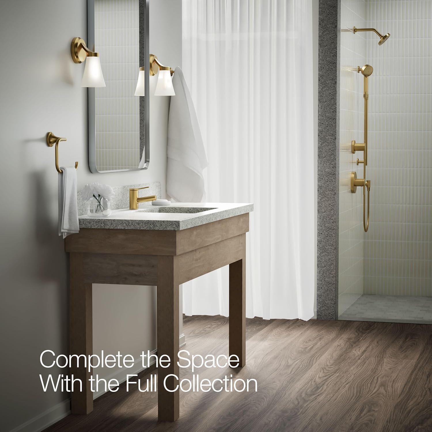 KOHLER K-33590-4K-2MB Elate® Short Single-Handle Bathroom Sink Faucet, Single-Handle Bathroom Faucets, 1.0 GPM, Vibrant Brushed Moderne Brass
