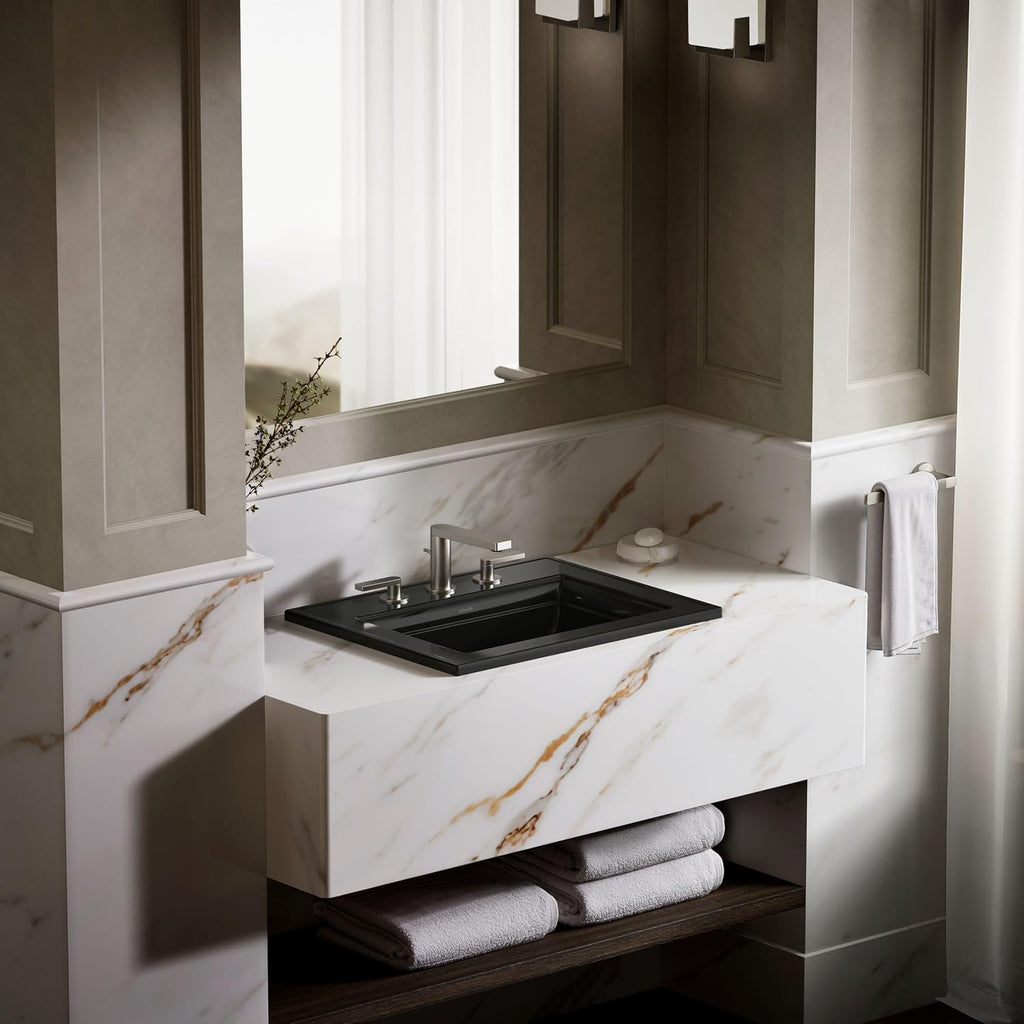 Kohler 2337-8-58 Memoirs® Stately 22-3/4' rectangular drop-in bathroom sink, Thunder Grey
