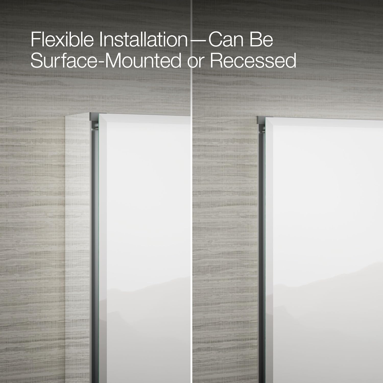 Kohler CB-CLC1526FS Frameless Bathroom Mirror Medicine Cabinet, Single Door, Rectangular Beveled Edge Frame, Bathroom Cabinet Mirror, Adjustable Shelves, 15 in. W x 26 in. H