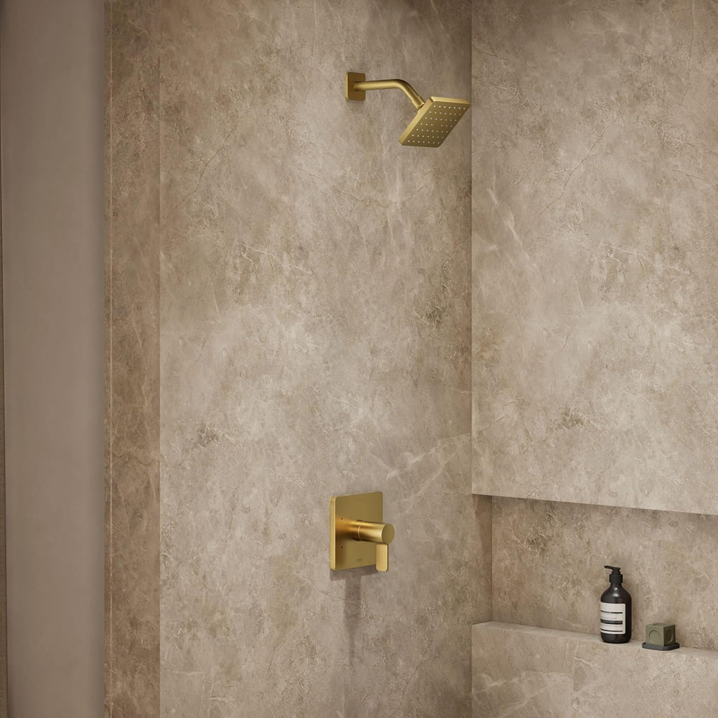 Kohler K-TS23503-4G-2MB Parallel Rite-Temp Shower Trim Kit with Lever Handle, 1.75 GPM, Vibrant Moderne Brushed Brass