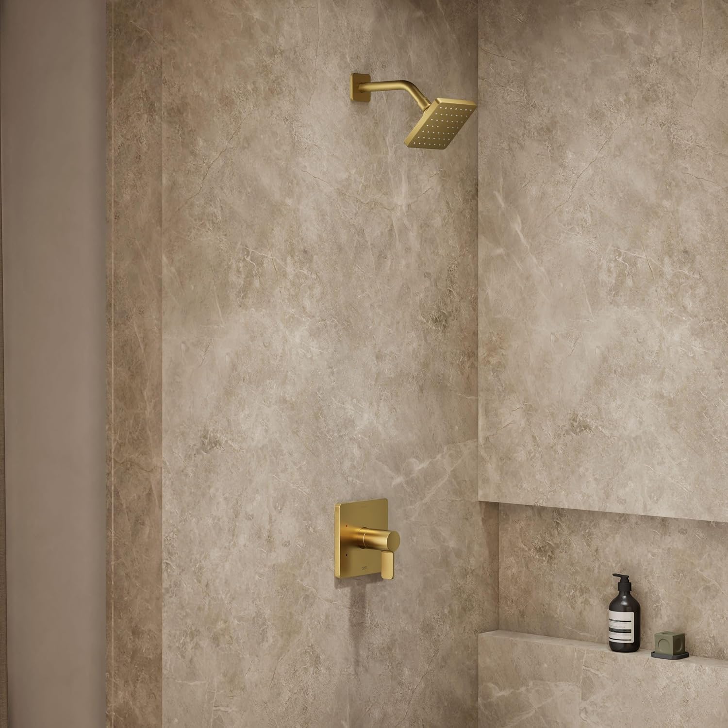 Kohler K-TS23503-4G-2MB Parallel Rite-Temp Shower Trim Kit with Lever Handle, 1.75 GPM, Vibrant Moderne Brushed Brass