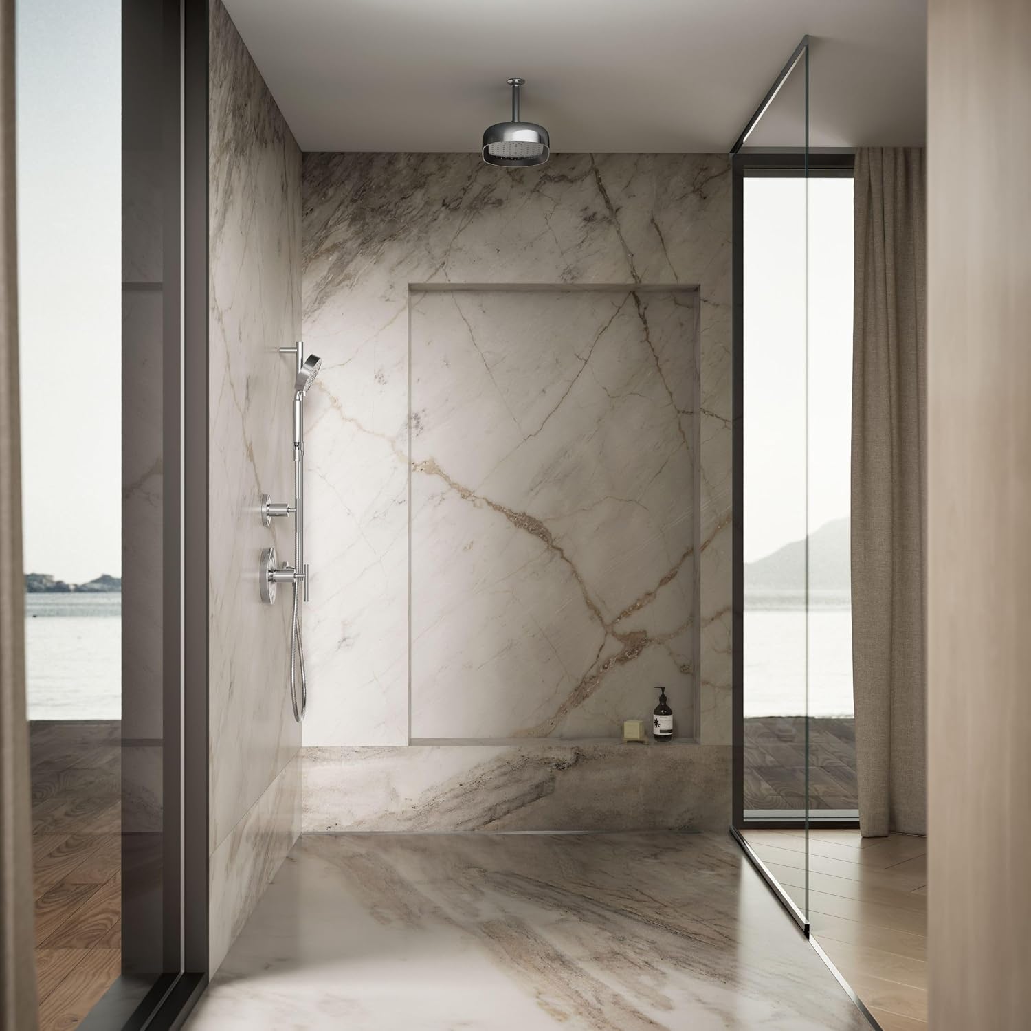 Kohler 26293-CP Statement® Oblong 12' single-function rainhead, 2.5 gpm, Polished Chrome