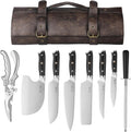 Chef Knife Set, Meat Boning Carving Cleaver Butcher Knife, High Carbon Steel Japan Nakiri Santoku Knife Set with Accessories for Kitchen, BBQ Camping Knives Set with Bag