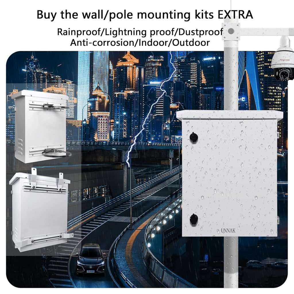 Outdoor nema Enclosure Electrical Box - 23.6x19.7x11.8 Weatherproof Network Exterior Box Ventilated Enclosure hinged Outdoor Galvanized Electrical Ventilation Design(600 * 500 * 300mm)