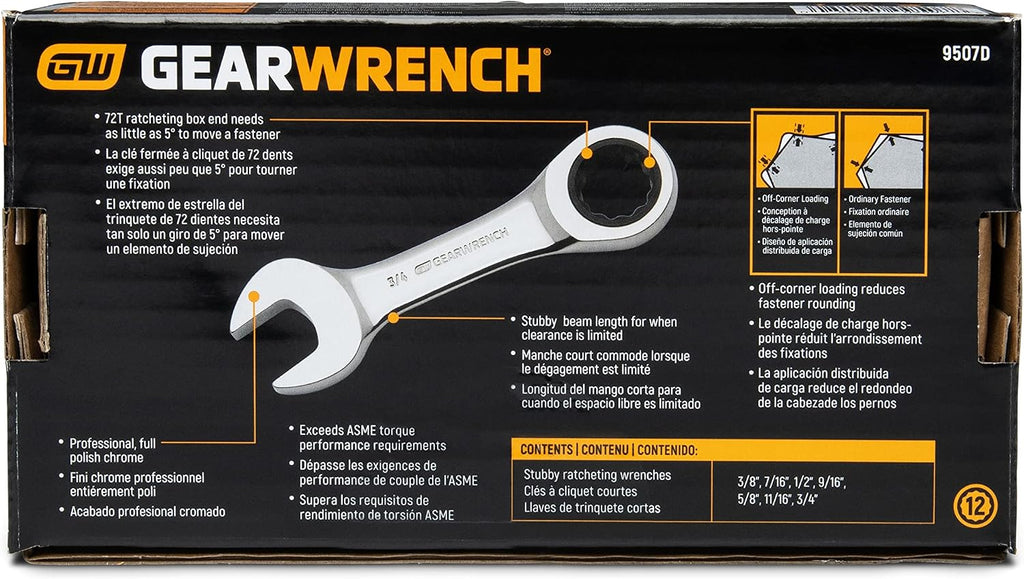 GEARWRENCH 10 Pc. Ratcheting Crowfoot Wrench Set, Metric - 89119