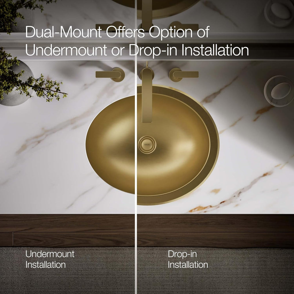Bachata 20' Oval Drop-In/Undermount Bathroom Sink No Overflow