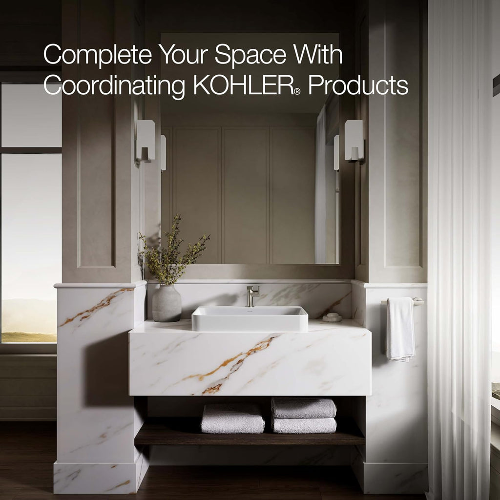 Kohler 2660-1-0 Vox Vessel Bathroom Sink with Single Faucet Hole, One Size, White