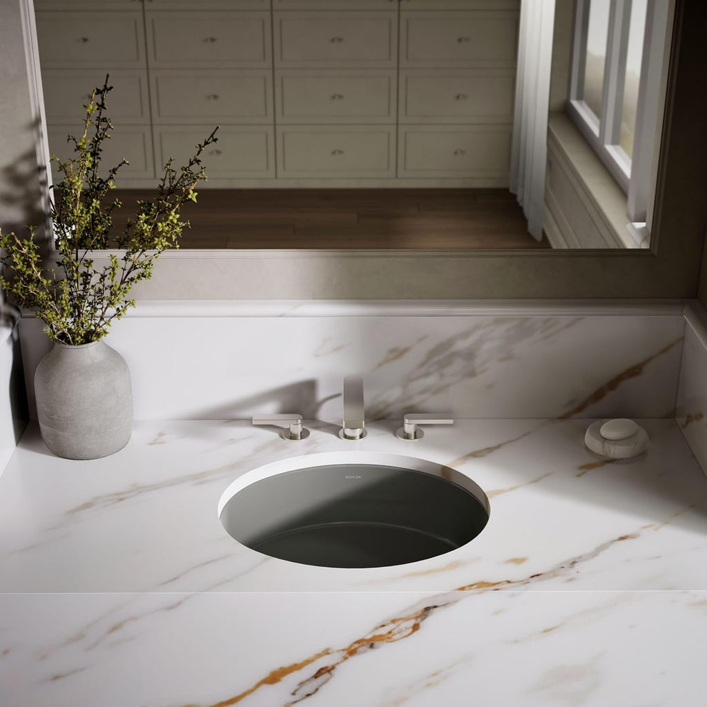 KOHLER K-2881-58 Verticyl Oval Undercounter Bathroom Sink, Thunder Grey