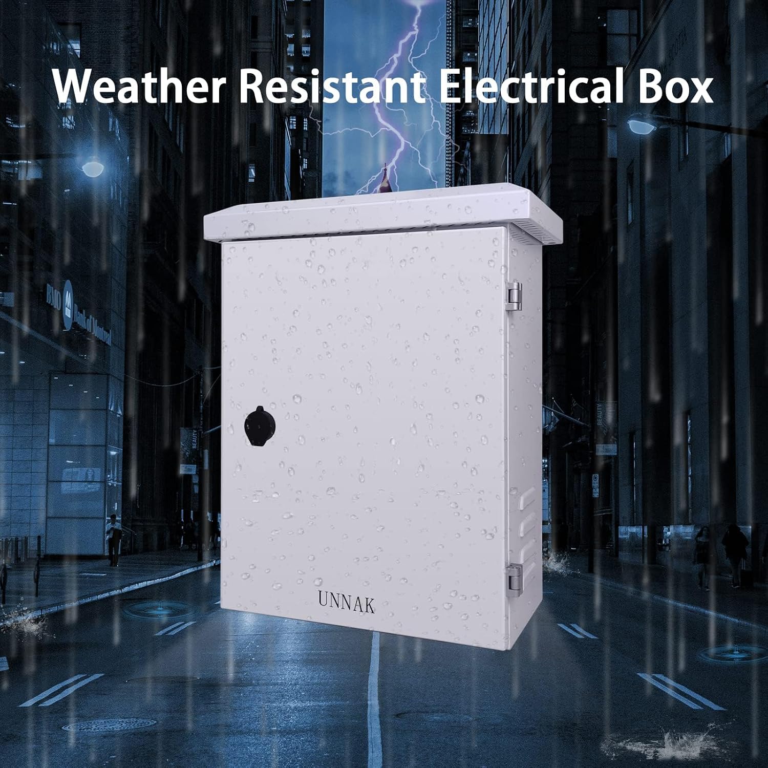 Outdoor Enclosure Electrical Nema Box - 19.7x15.7x9.8 Outdoor Weatherproof Exterior Box Ventilated Enclosure hinged Galvanized Electrical Ventilation Design(500x400x250mm)