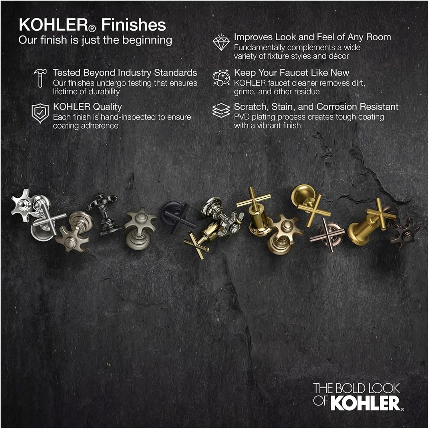 Kohler K-7605-P-2MB Handles, Vibrant Brushed Moderne Brass