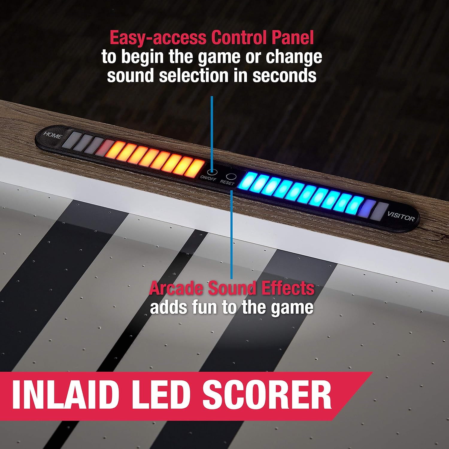 MD Sports Air Hockey Table with Arcade Electronic Scorer, Perfect for Family Game Rooms