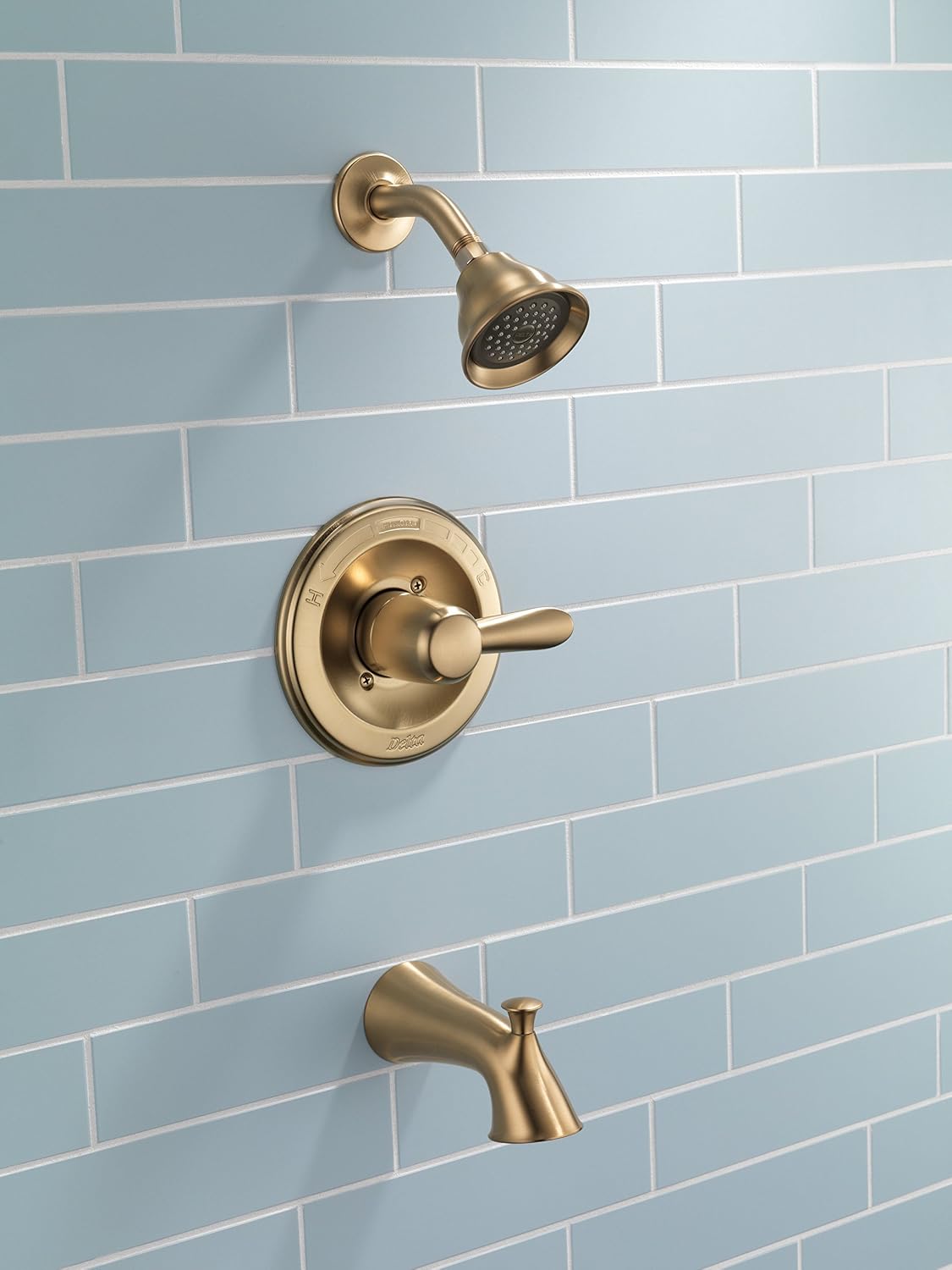 Delta Lahara 14 Series 5-Setting Shower Faucet Set, Brushed Gold Shower Head and Handle Set, Valve Trim Kit, Champagne Bronze T14238-CZ (Valve Not Included)
