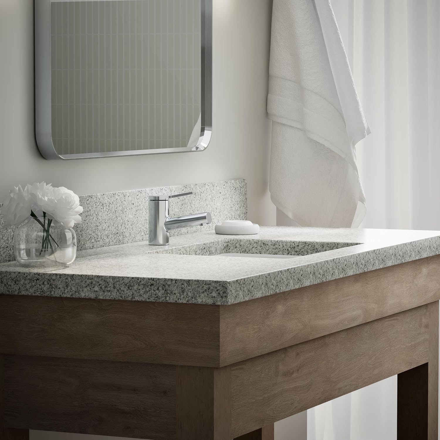 KOHLER K-33590-4K-CP Elate® Short Single-Handle Bathroom Sink Faucet, Single-Handle Bathroom Faucets, 1.0 GPM, Polished Chrome