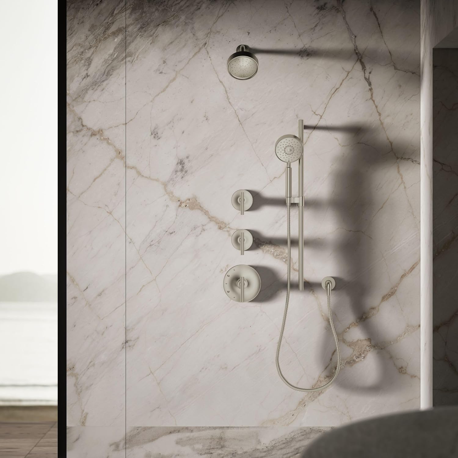 Kohler 965-AK-BN Purist® Single-function showerhead, 2.5 gpm, Vibrant Brushed Nickel