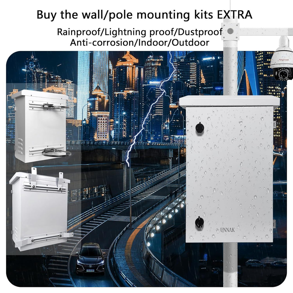 Outdoor Electrical Box NEMA Enclosure - 23.6x15.7x11.8 Weatherproof Network Exterior Box Ventilated hinged Outdoor Galvanized Electrical Ventilation Design(600 * 400 * 300mm)