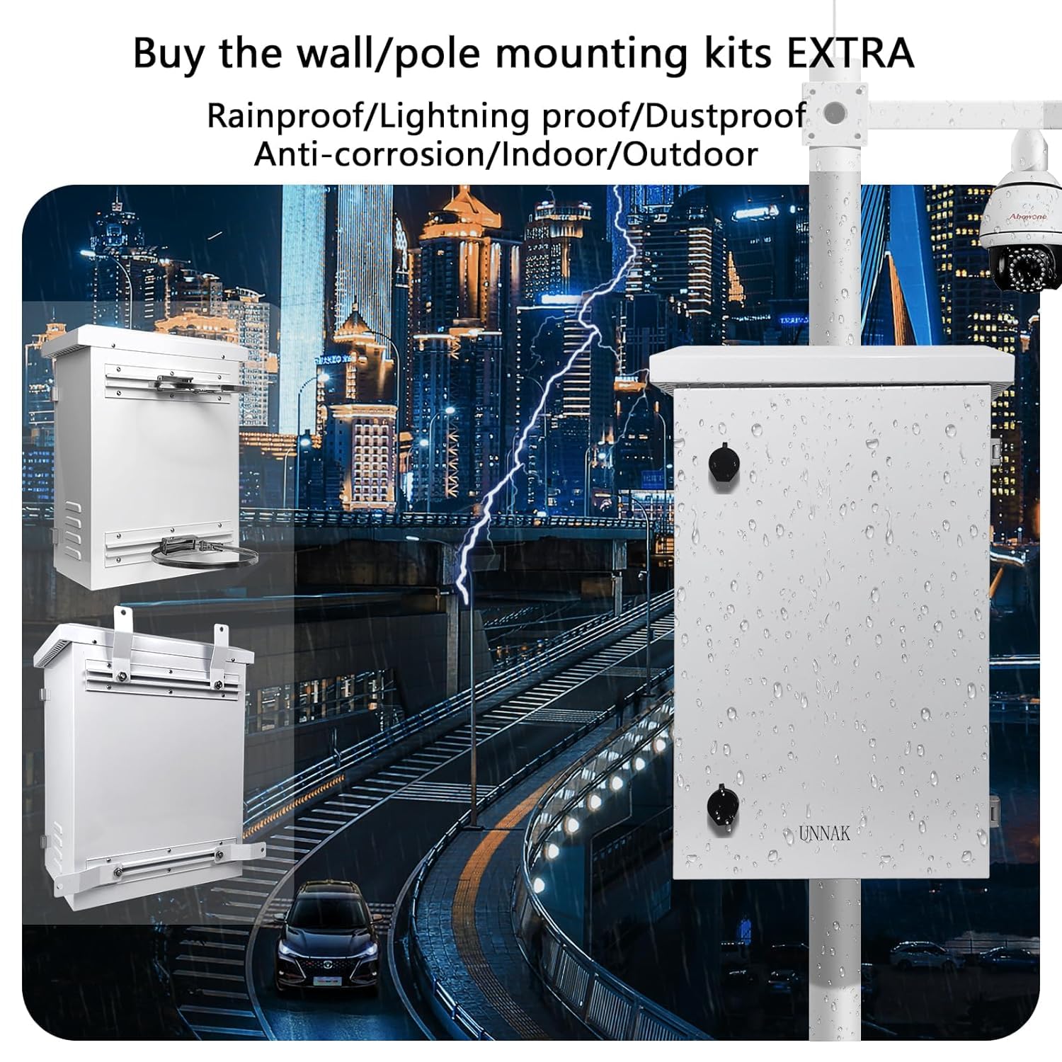 Outdoor Electrical Box NEMA Enclosure - 23.6x15.7x11.8 Weatherproof Network Exterior Box Ventilated hinged Outdoor Galvanized Electrical Ventilation Design(600 * 400 * 300mm)