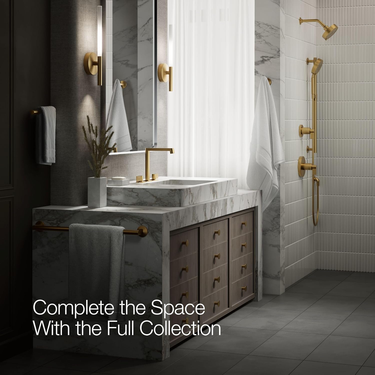 Kohler 77974-4-2MB Components Plumbing Fixtures, Vibrant Brushed Moderne Brass