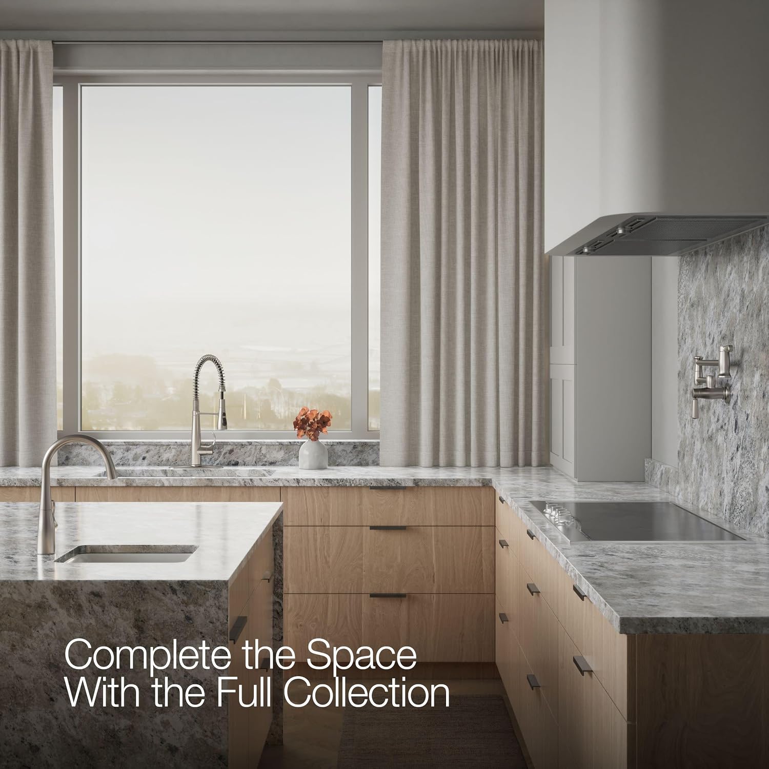 KOHLER 22033-VS Simplice Semi Professional Kitchen Sink Faucet, Pre-Rinse Kitchen & Commercial Faucet, Vibrant Stainless, 9' x 9-1/4' x 21-5/8'