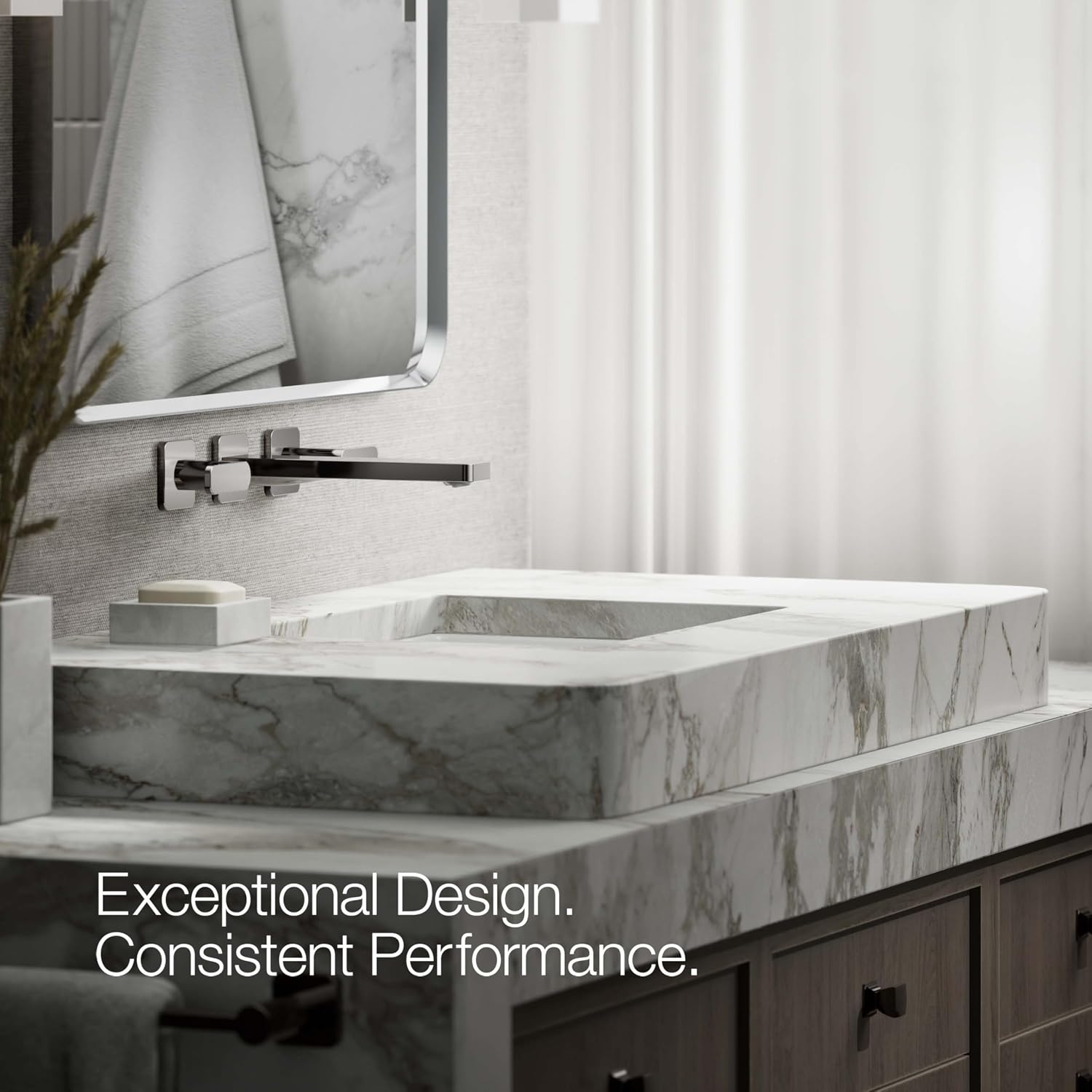 KOHLER K-T27120-4-TT PARALLEL® 2 HANDLE WM LAV FAUCET, LEVER, Vibrant Titanium