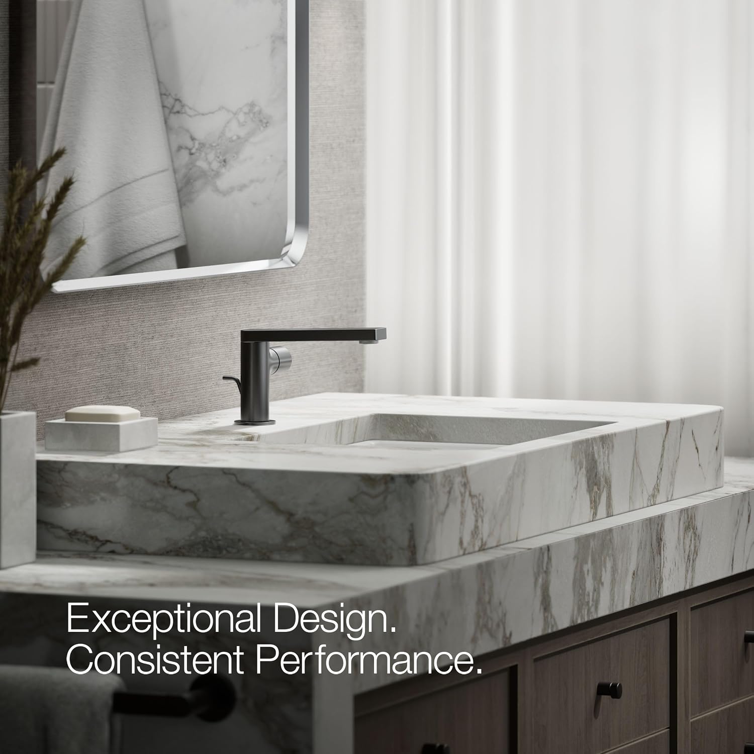 Kohler 73050-7-BL Composed® Single-Handle Bathroom Sink Faucet with Cylindrical Handle, 1.2 gpm, Matte Black