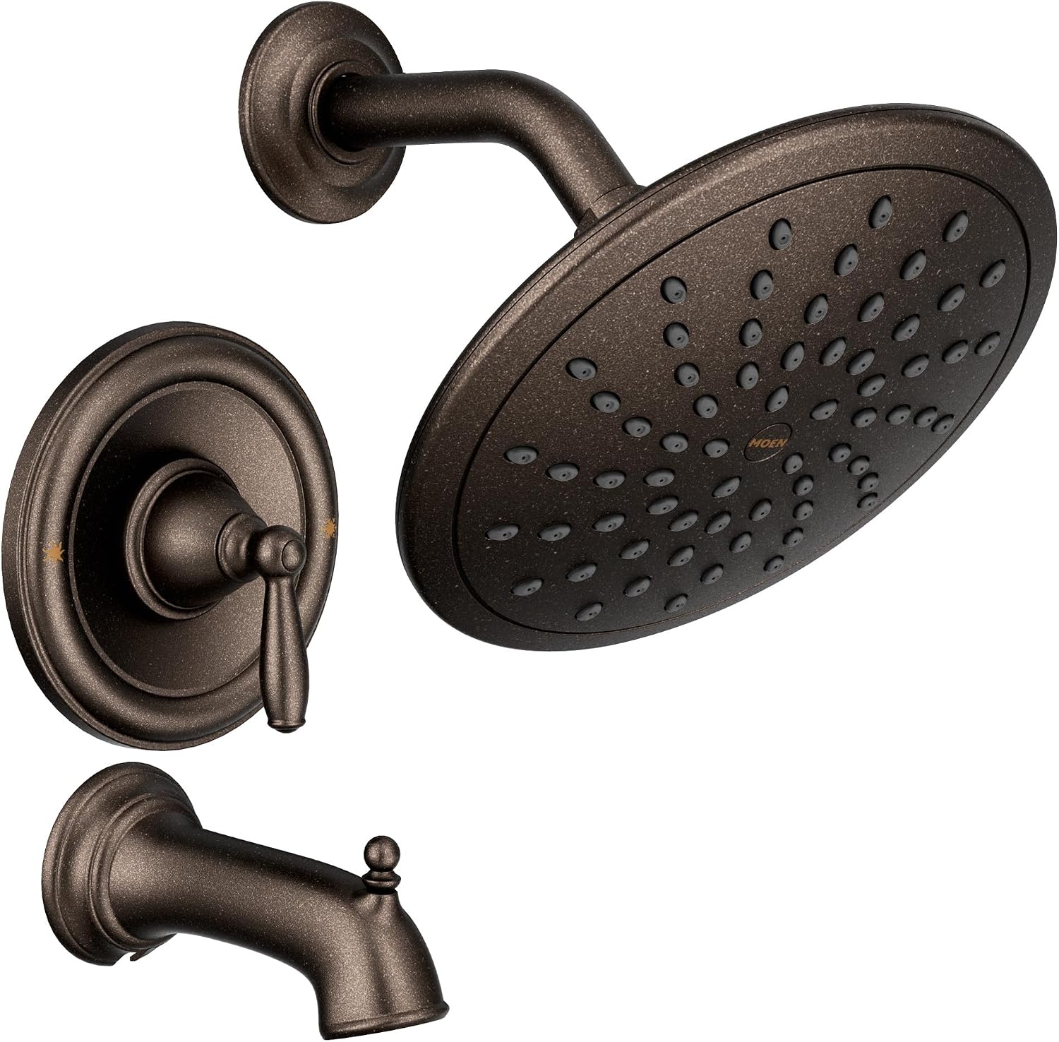Moen T2253EPORB Brantford Tub/Shower Trim, Oil Rubbed Bronze | Tub and shower trim, 8' rainshower, Posi-Temp compatibility, Eco-Performance flow, oil rubbed bronze finish