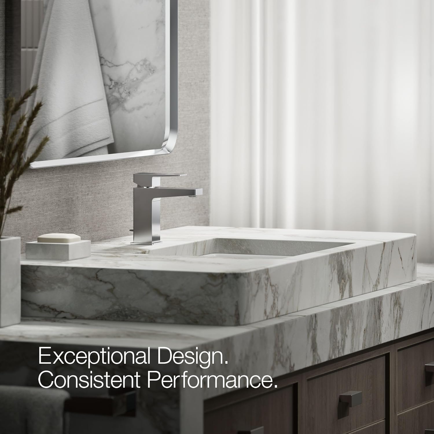 Kohler 99760-4-CP Honesty® Single-Handle Bathroom Sink Faucet, 1.2 gpm, Polished Chrome