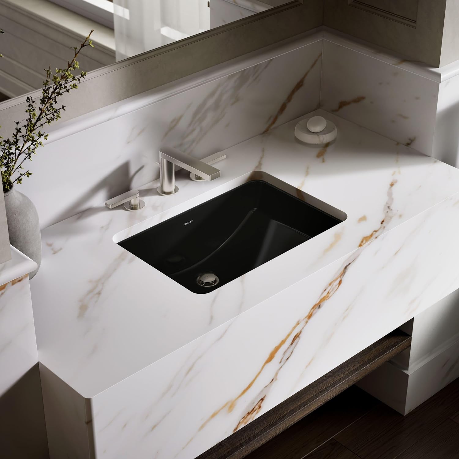 Kohler K-2214-7 Ladena Undercounter Lavatory,Vitreous china, Black