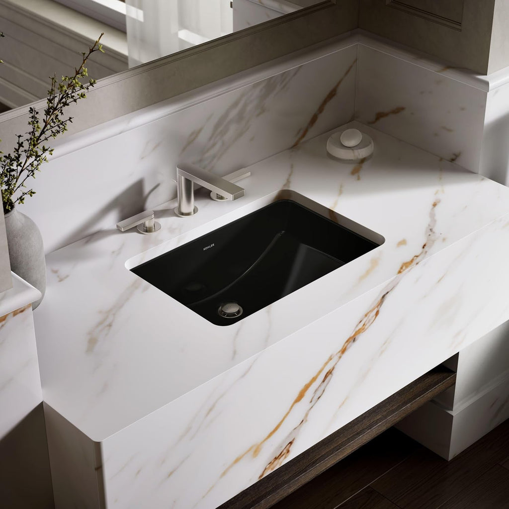Kohler K-2214-G-7 1-Bowl Undermount Bathroom Sink Black Black