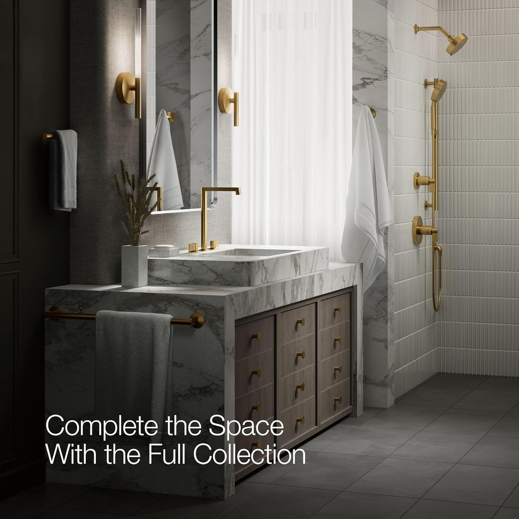 Kohler 23887-2MB Components® Bathroom Sink Faucet spout with Row Design, 1.2 gpm, Vibrant Brushed Moderne Brass