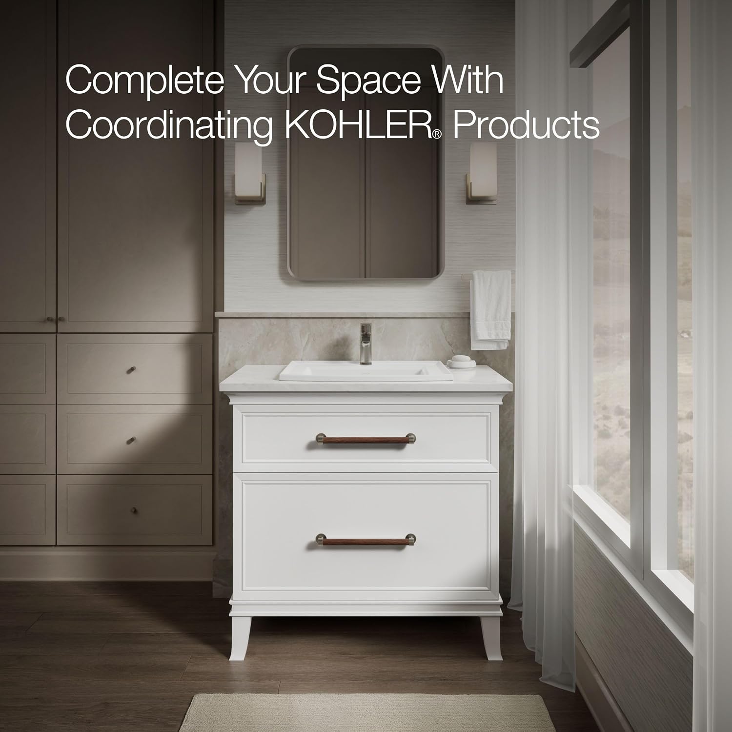 Kohler 2356-1-0 Archer® 22-3/4' rectangular drop-in bathroom sink, White